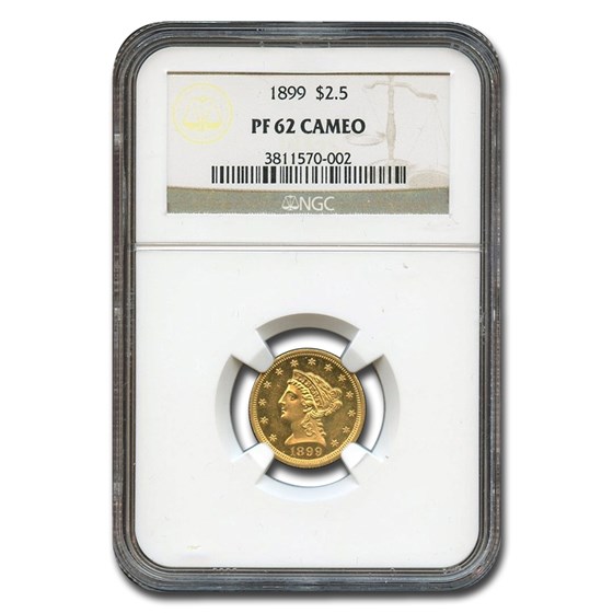 1899 $2.50 Liberty Gold Quarter Eagle PF-62 Cameo NGC