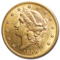 1899 $20 Liberty Gold Double Eagle AU