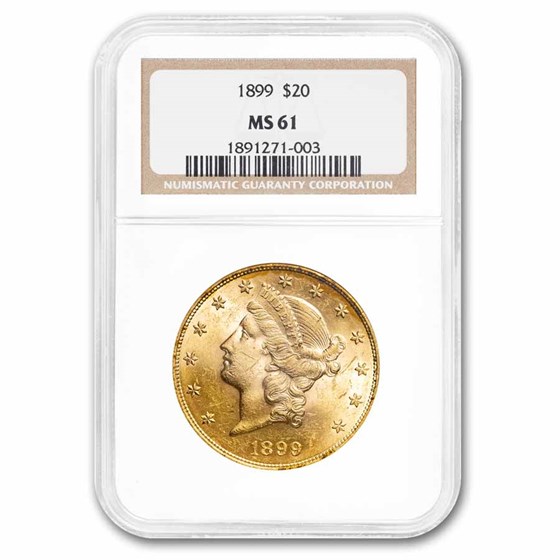1899 $20 Liberty Gold Double Eagle MS-61 NGC 1899 $20 Liberty Gold Double Eagle MS-61 NGC