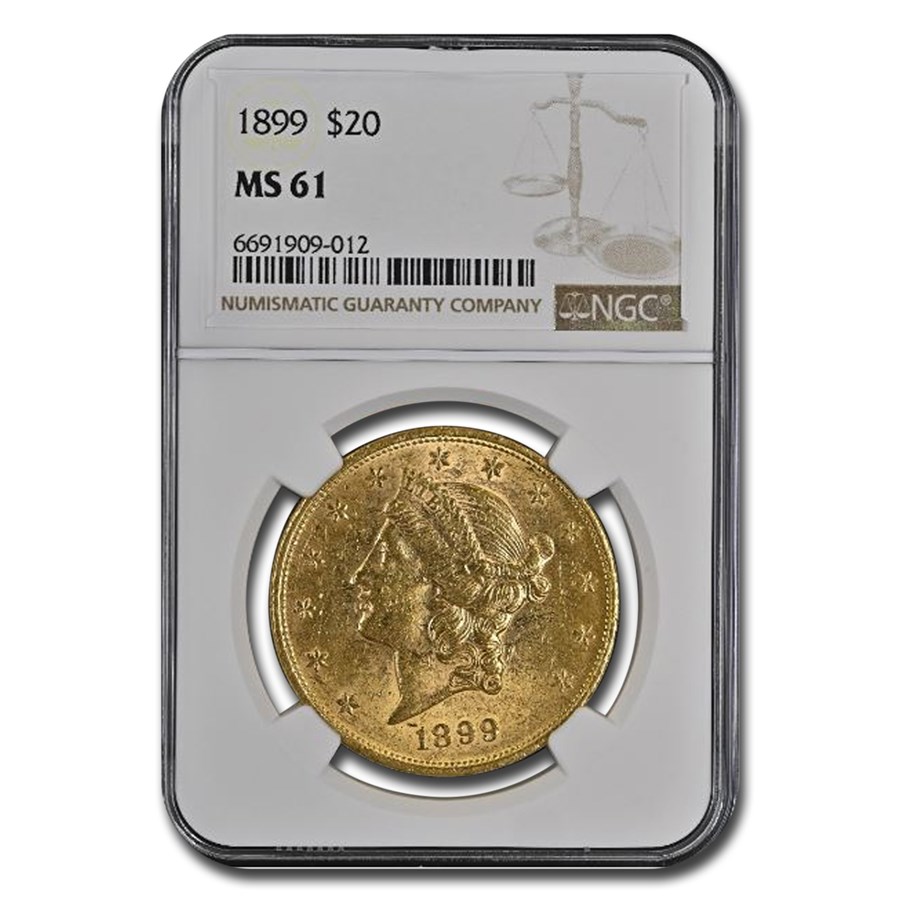 1899 $20 Liberty Gold Double Eagle MS-61 NGC
