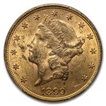 1899 $20 Liberty Gold Double Eagle MS-61 PCGS