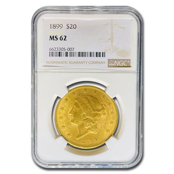 1899 $20 Liberty Gold Double Eagle MS-62 NGC