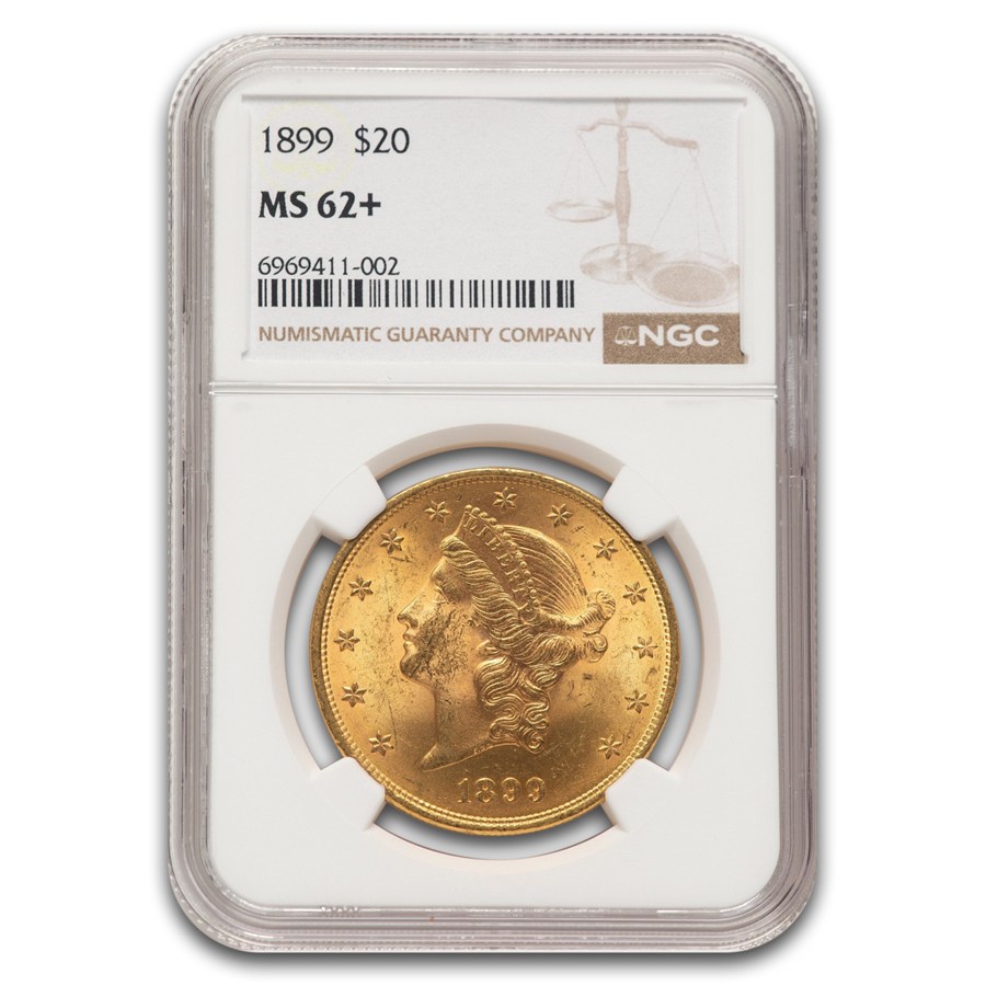 Buy 1899 $20 Liberty Gold Double Eagle MS-62+ NGC | APMEX