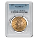 1899 $20 Liberty Gold Double Eagle MS-62+ PCGS