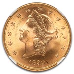 1899 $20 Liberty Gold Double Eagle MS-64+ NGC