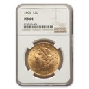 1899 $20 Liberty Gold Double Eagle MS-64 NGC 1899 $20 Liberty Gold Double Eagle MS-64 NGC