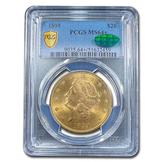 1899 $20 Liberty Gold Double Eagle MS-64+ PCGS CAC 1899 $20 Liberty Gold Double Eagle MS-64+ PCGS CAC