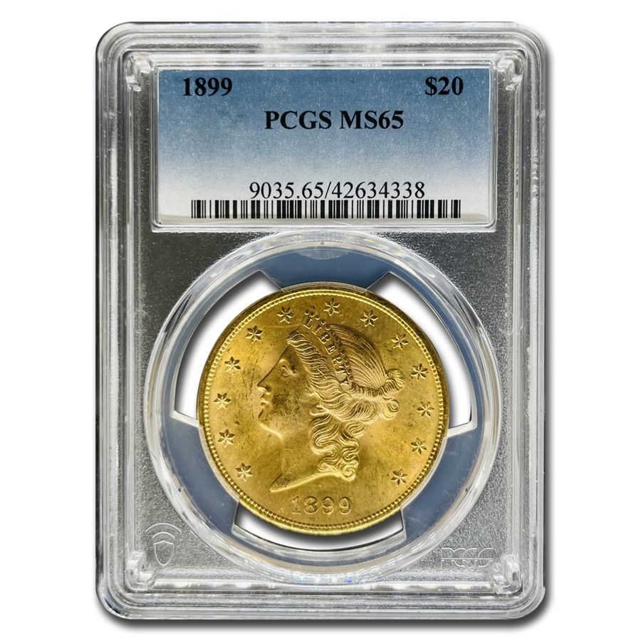 1899 $20 Liberty Gold Double Eagle MS-65 PCGS