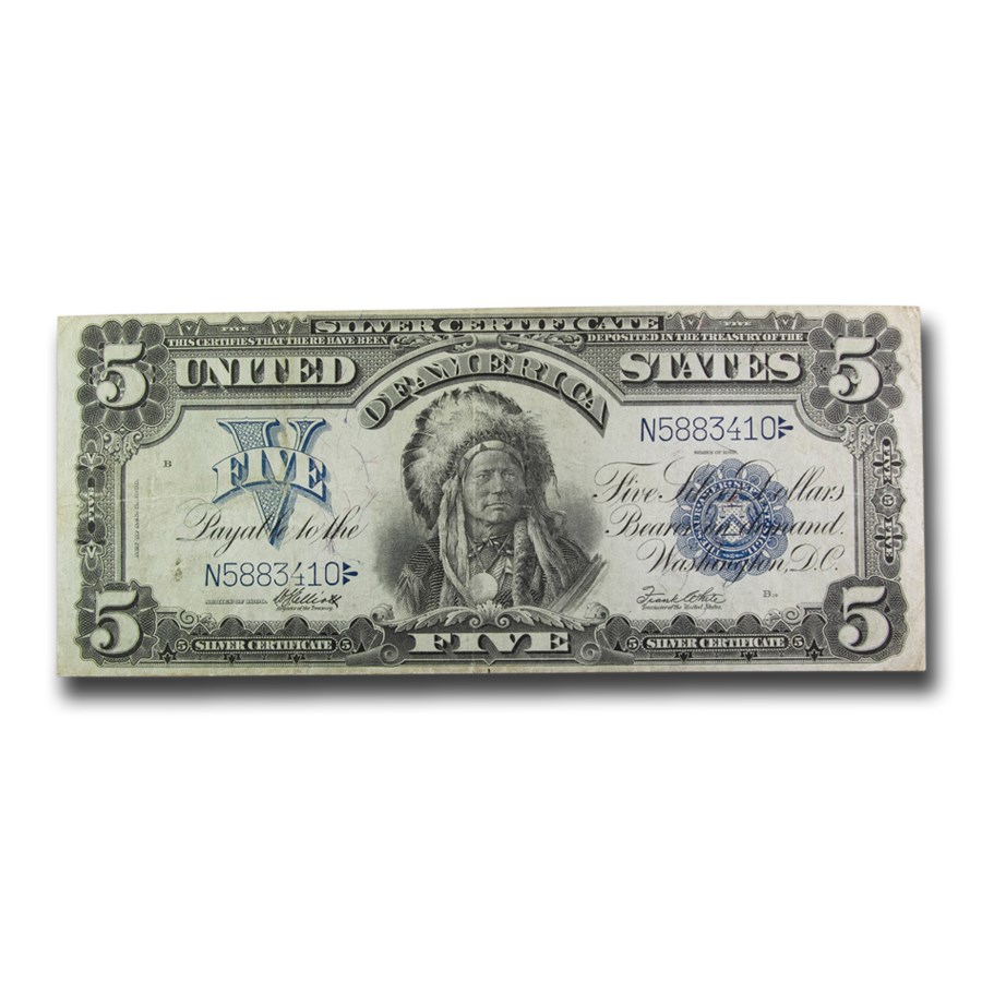 1899 $5.00 Silver Certificate Chief Running Antelope VF (Fr#280)