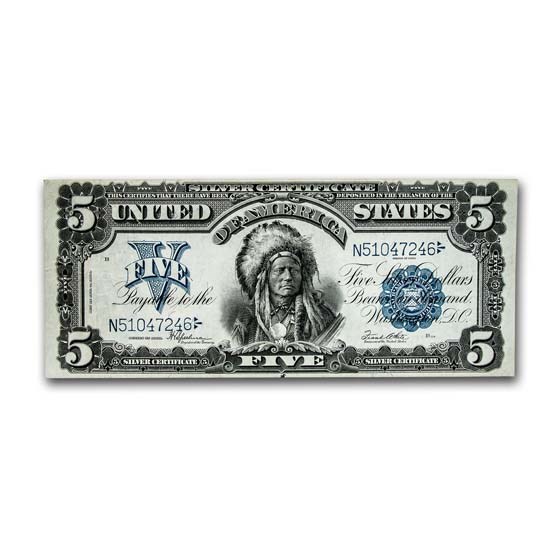 1899 $5.00 Silver Certificate Chief Running Antelope VF (Fr#281)