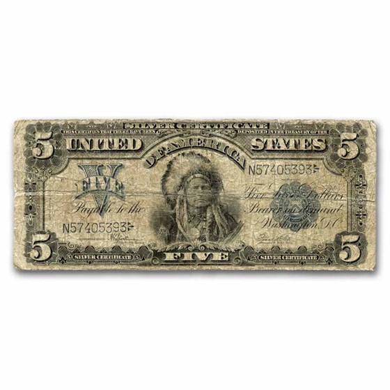 1899 $5.00 Silver Certificate Chief Running Antelope VG (Fr#281) 1899 $5.00 Silver Certificate Chief Running Antelope VG (Fr#281)