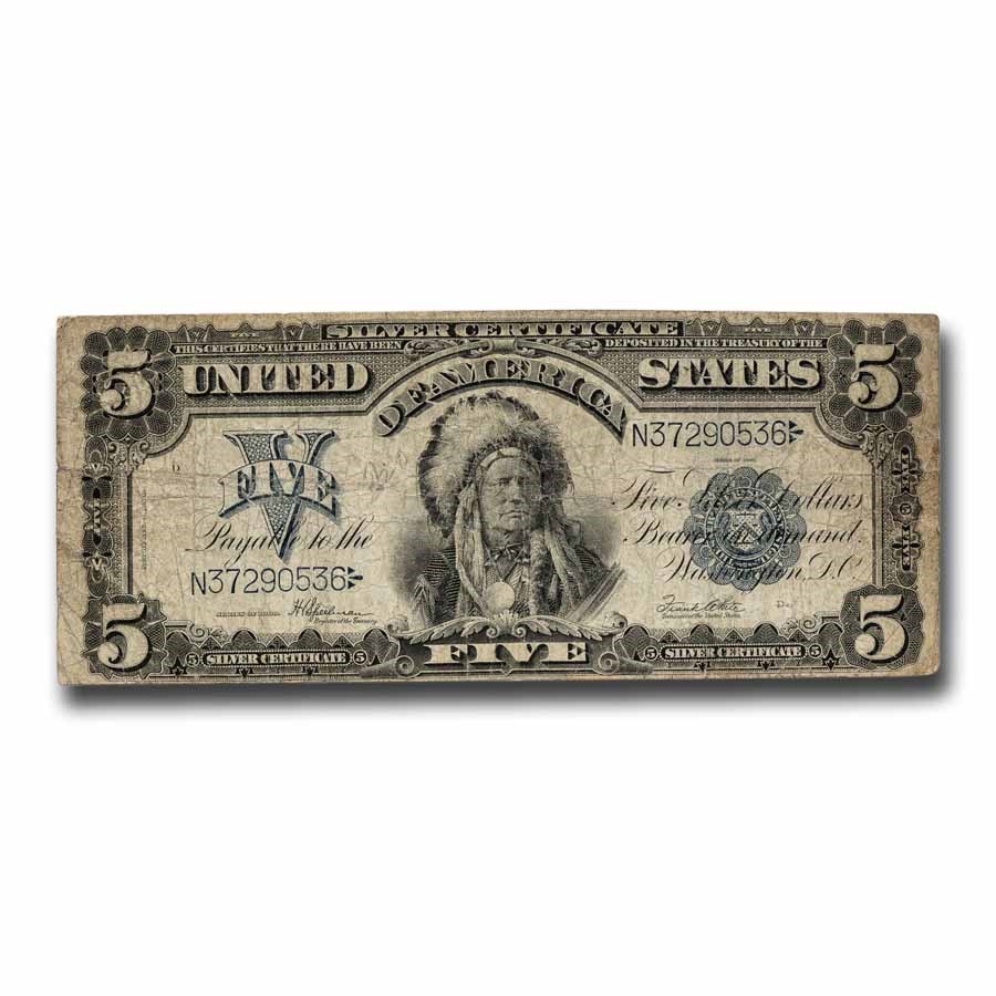 1899 $5.00 Silver Certificate Chief Running Antelope VG (Fr#281)
