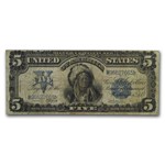 1899 $5.00 Silver Certificate Chief Running Antelope VG