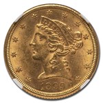 1899 $5 Liberty Gold Half Eagle MS-62 NGC