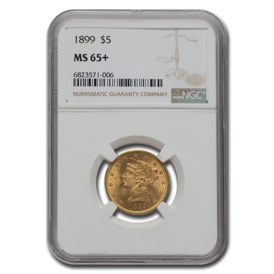 1899 $5 Liberty Gold Half Eagle MS-65+ NGC