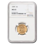 1899 $5 Liberty Gold Half Eagle MS-65 NGC