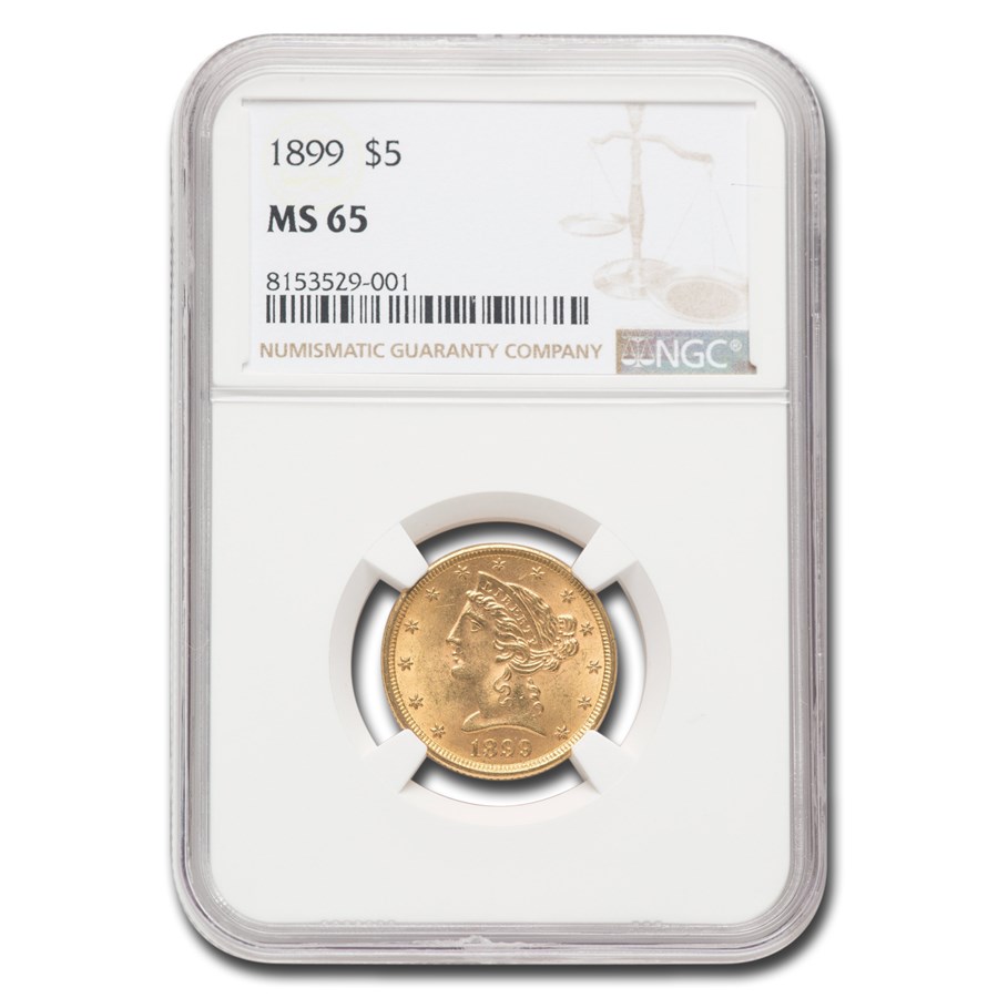 1899 $5 Liberty Gold Half Eagle MS-65 NGC