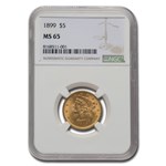 1899 $5 Liberty Gold Half Eagle MS-65 NGC