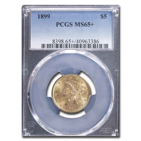 1899 $5 Liberty Gold Half Eagle MS-65+ PCGS (Plus) 1899 $5 Liberty Gold Half Eagle MS-65+ PCGS (Plus)