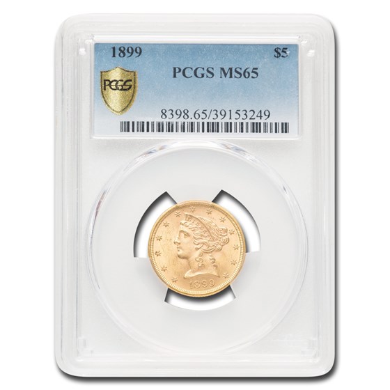 1899 $5 Liberty Gold Half Eagle MS-65 PCGS 1899 $5 Liberty Gold Half Eagle MS-65 PCGS