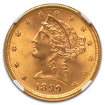 1899 $5 Liberty Gold Half Eagle MS-66 NGC