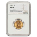 1899 $5 Liberty Gold Half Eagle MS-66 NGC