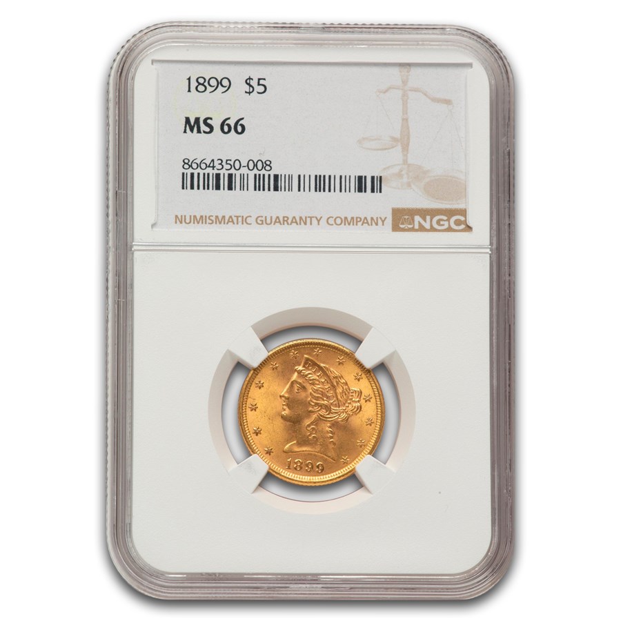 1899 $5 Liberty Gold Half Eagle MS-66 NGC