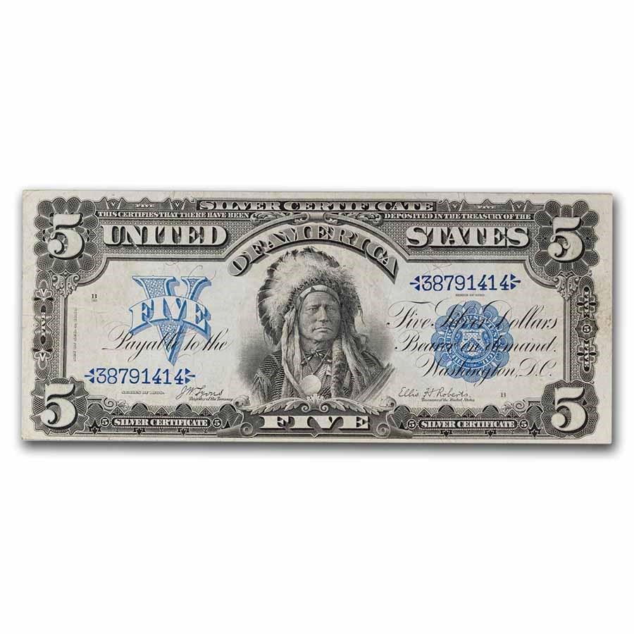 1899 $5 Silver Cert. Chief Running Antelope VF (Fr#271)