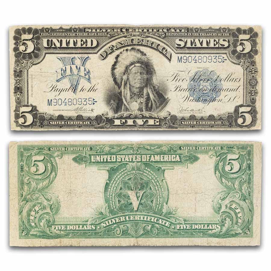 Buy 1899 $5 Silver Certificate Running Antelope Fine | APMEX