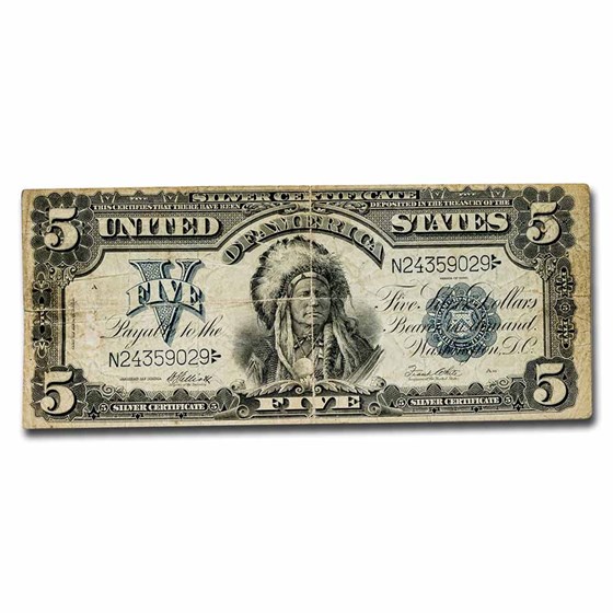 1899 $5 Silver Certificate Chief Running Antelope Fine (Fr#280) 1899 $5 Silver Certificate Chief Running Antelope Fine (Fr#280)