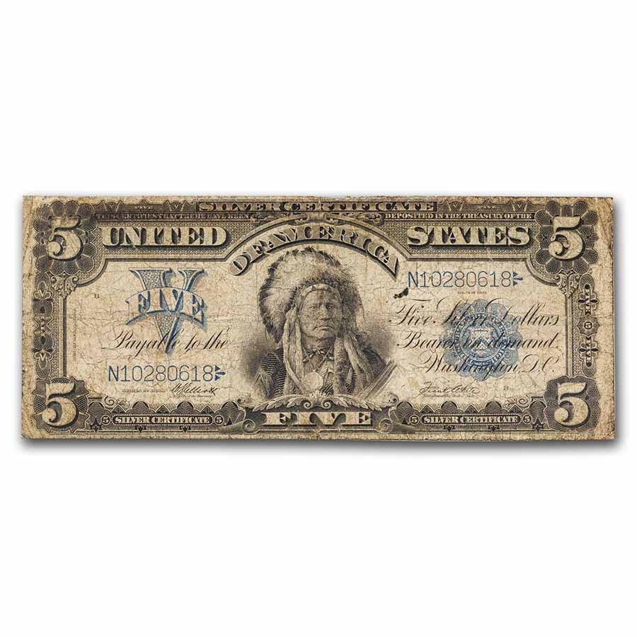 1899 $5 Silver Certificate Chief Running Antelope Good (Fr#280)
