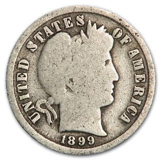 1899 Barber Dime Good/VG