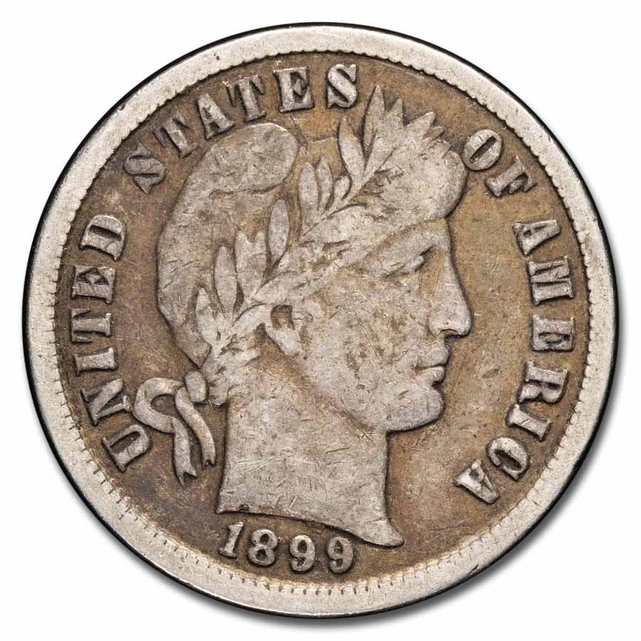 1899 Barber Dime VF
