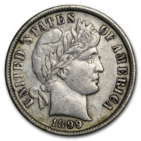 1899 Barber Dime XF 1899 Barber Dime XF