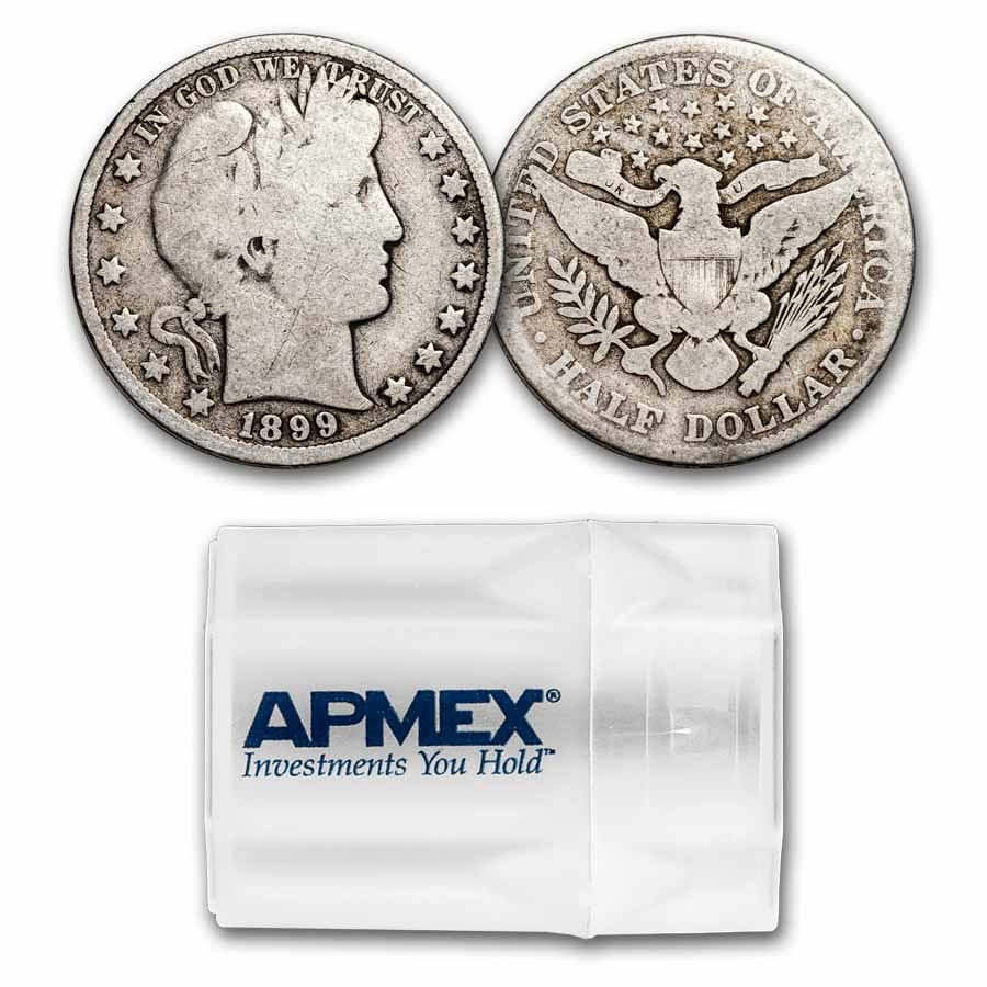 1899 Barber Half Dollar 20-Coin Roll Avg Circ