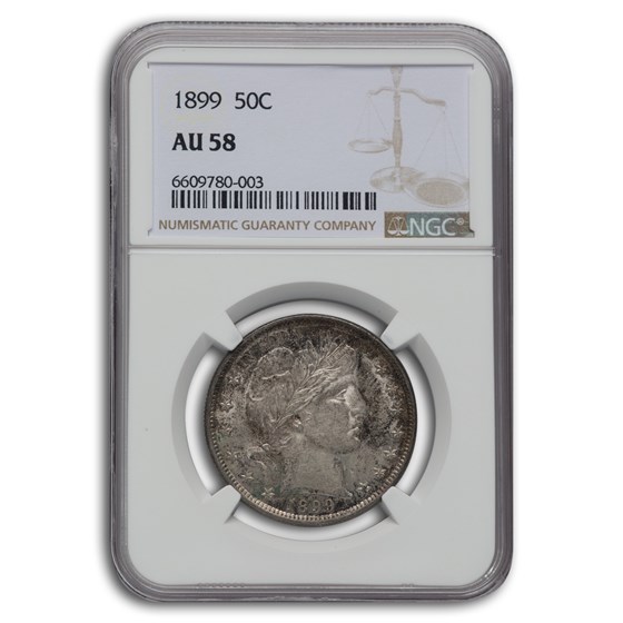 1899 Barber Half Dollar AU-58 NGC 1899 Barber Half Dollar AU-58 NGC