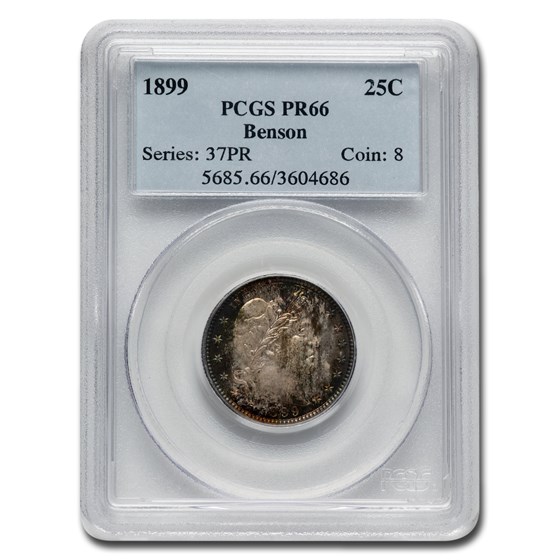 1899 Barber Quarter PR-66 PCGS 1899 Barber Quarter PR-66 PCGS