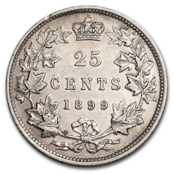 1899 Canada Silver 25 Cents Victoria AU 1899 Canada Silver 25 Cents Victoria AU