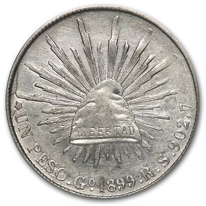 Buy 1899 Go RS Mexican Peso Silver AU Cap & Rays KM#409.1 | APMEX