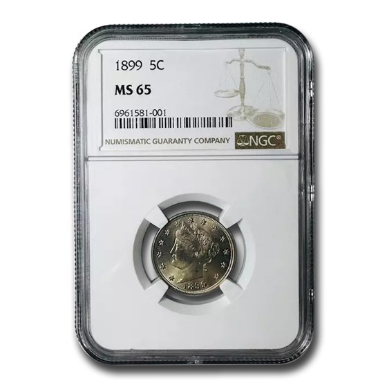 1899 Liberty Head V Nickel MS-65 NGC 1899 Liberty Head V Nickel MS-65 NGC