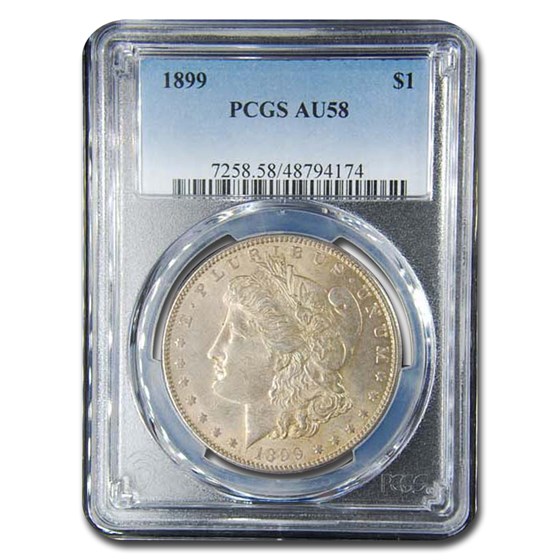 1899 Morgan Dollar AU-58 PCGS 1899 Morgan Dollar AU-58 PCGS
