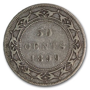 1899 Newfoundland Silver 50 Cents Victoria Fine 1899 Newfoundland Silver 50 Cents Victoria Fine
