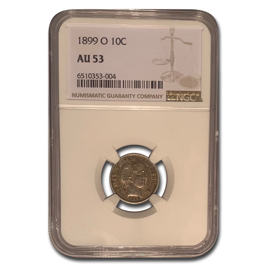 1899-O Barber Dime AU-53 NGC
