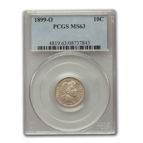 1899-O Barber Dime MS-63 PCGS 1899-O Barber Dime MS-63 PCGS