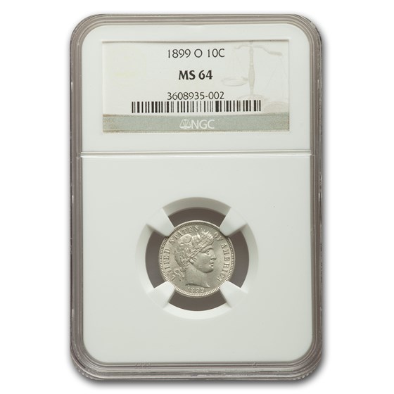 1899-O Barber Dime MS-64 NGC 1899-O Barber Dime MS-64 NGC
