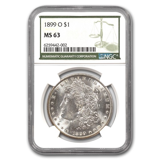1899-O Morgan Dollar MS-63 NGC (Green Label) 1899-O Morgan Dollar MS-63 NGC (Green Label)