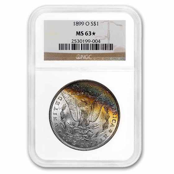 1899-O Morgan Dollar MS-63* Star NGC (Rainbow Toning) 1899-O Morgan Dollar MS-63* Star NGC (Rainbow Toning)