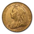 1899-P Australia Gold Sovereign Veil Head Victoria MS-62 PCGS