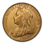 1899-P Australia Gold Sovereign Veil Head Victoria MS-62 PCGS