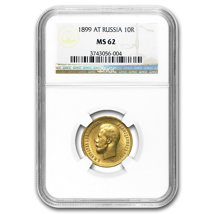 Buy 1899 Russia Gold 10 Roubles MS-62 NGC | APMEX